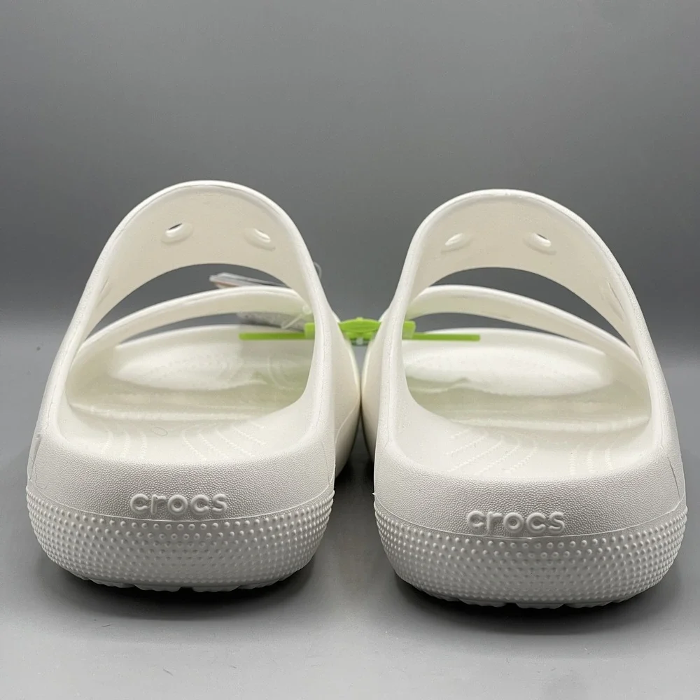Crocs Men's 12 White‎ Slides Lightweight Classic Sandals V2 Sports Open Toe